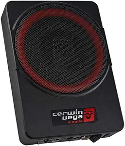 Cerwin Vega VPAS10V2 10" 550W Max / 200W RMS Low Profile Active Powered Subwoofer with Built in Amplifier Module for Working with All Vehicles