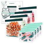 8-Pack Reusable Freezer Bags Silicone, Reusable Sandwich Bags and Reusable Snack Bags for Kids Travel/Home Organization, Reusable Food Storage Bags/BPA Free