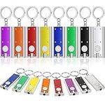 16 Pieces Mini Keychain LED Lights Keychains Flashlight Assorted Color Ultra Bright Flashlight Portable Key Chain Flash Light Torch Key Ring Powerful Keychain Lights for Outdoor Camping Activity, as