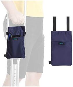 Crutch Bag Pouch for Underarm Crutches Pouch Pocket Cup Holder Broken Leg Crutches Accessories Storage Bag - Lightweight for Women Men (Navy Blue)