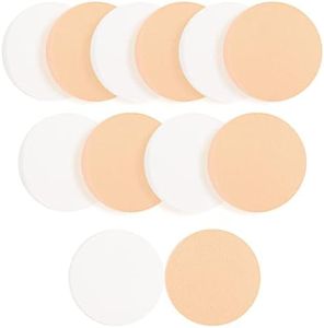 12-Pack Round Makeup Sponges for Foundation - Face Cosmetic Sponges Puff Soft Round Makeup for Liquid Foundation Cream Powder Concealer - Wet Dry Use