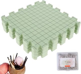 4Pcs Foam Blocking Board Set with 100 T-Pins, Blocking Mats for Wet and Steam Block,Thick Foam Knitting Block Mat, Professional Grid Knitting Board for Beginner Lover DIY Gift Craft 12x12 inches