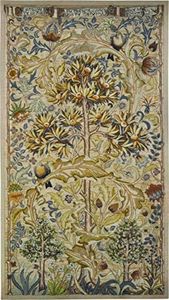 European Summer Quince by William Morris | Woven Tapestry Wall Art Hanging | Fruit Tree with Swirling Acanthus Leaf Design | 100% Cotton USA Size 64x34
