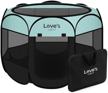 Love's cabin Pet Puppy Dog Playpen, Large Dog Tent Crates Cage Indoor/Outdoor, Portable Playpen for Cat, Foldable Pop Up Dog Kennel Playpen with Carring Case, Removable Zipper Top, Green