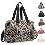 Pritent Diaper Bag Tote - Diaper Baby Bags with Pacifier Case, Shoulder Straps, Stroller Clips, Waterproof Large Mommy Bag Maternity Bag Travel Baby Bag for Mom and Dad, Leopard Print