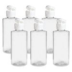Generise Travel Bottles 100ml Plastic Bottles - x6 Plastic Bottles with Lids, Ideal for Decanting Shampoos, Sun Creams, Gels etc
