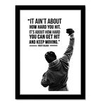 GRAY WALL Acrylic Glass Sylvester Stallone Rocky Balbao Quote Framed Poster, Multicolor For Room & Office (10 Inch X 13 Inch)