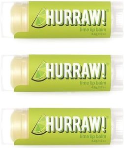Hurraw! Bálsamo Labial Lima, Pack de 3: Orgánico, Vegano Certificado, Cruelty Free y Sin Gluten. 100% Ingredientes Naturales. Sin Abejas, Soja ni Palma.