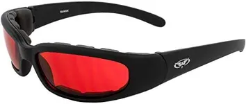 Global Vision Chicago Padded Motorcycle Safety Sunglasses for Men or Women RX-ABLE Red Lens Glasses