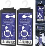 Handicap Placard Holder, 2-Pack Leather Durable Handicap Placard Holder for Auto with Transparent Front Window and Strap for Secure Attachment - Premium Quality for Long-Lasting Use