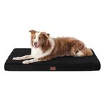 Bedsure Extra Large Dog Bed - Orthopedic Big Dog Beds with Removable Washable Cover for Extra Large Dogs, Egg Crate Foam Pet Bed Mat, Suitable for Dogs Up to 100 lbs, Black