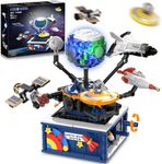 CUBIMANA Planet Rotatable Space Sets with Light - Earth & Moon Space Exploration Building Toys with Shuttle Spaceship Science Kits Building Blocks Gifts for Kids Age 8+ Years Old Boys Girls(554 PCS)