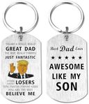 Mataly Dad Birthday Gifts from Son - Dad Keychain from Son, Funny Best Dad Ever Gifts, Trump Dad Gifts for Birthday Christmas