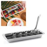 Easy Removal Metal Ice Trays with Handle,Stainless Steel Ice Cube Maker and Tray