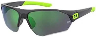 Under Armour UA7000 Instinct 03U5/V8 69MM Gray Green/Green MLt Oleo Wrap Around Sunglasses for Youth (For girls For boys) + BUNDLE with Designer iWear Eyewear Kit