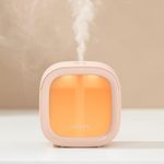 JISULIFE Portable Mini Humidifier Rechargeable, Night Light Small Humidifier for Bedroom 300ml, Cool Mist Humidifiers for Baby, Air humidifier for Plants, Desktop, Office, Sleep, Travel -Pink