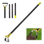 H0MEii-T 2pcs Hoe Garden Tool - Hand Hoe/Sickle is Perfect for Weeding and Cultivating Long Handle Heavy Duty - Adjustable Sharp Durable Garden Tools for Weeding and Loosening Soil 30-61 Inch Black