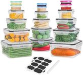 36 PCS Food Storage Containers (18 Stackable kitchen Storage Containers with 18 Lids airtight) - BPA-Free & Microwave, Dishwasher freezer Safe Meal Prep Container with Chalkboard Labels & Marker……