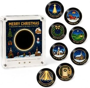 Christmas Fridge Magnets, 9 NFC Vinyl Records, Mini Record Player Music Box