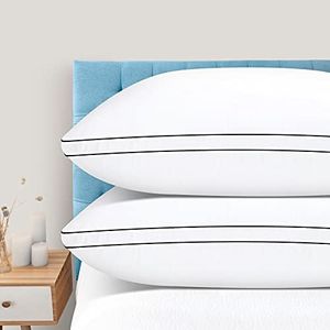DolceLuna Pillows King Size Set of 2, Bed Pillows for Sleeping 2 Pack, King Sized Down Alternative Hotel Pillow for Side & Back Sleepers, Soft & Comfortable