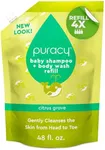 Puracy Shampoo & Body Wash for Children - Perfect Skin, Pure Ingredients - with 12 Fruit & Vegetable Extracts for Silky Smooth Skin, Gentle Citrus Grove Aromas, 98.8% from Mother Nature 48 Oz