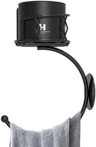 Simple Hand Towel Holder for Bathroom Wall, Metal Sturdy Wall-Mounted Towel Hook with Candle Holder, Waterproof C-Shaped Hand Towel Ring/Towel Racks/Hanger for Bathroom Decor and Accessories(Black)