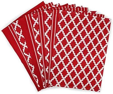 Penguin Home® - Ensemble de 10 Serviettes en Coton 100% Coton - Doux - Durable - Modèle élégant avec Plusieurs Motifs - Lavable en Machine - 65 x 45 cm