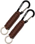 REHTAEL Paracord Keychain with Carabiner for Men/Women(2-Pack), Military Braided Key Chain with Hook Clip Key Ring, Heavy Duty Key Lanyard for Car Keys/Backpack/Knife and More (2XCamo)