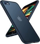 TORRAS Shockproof for iPhone SE 2022 Case, 2020 8 Case,10FT Military Drop Protective Case, Deluxe Matte Translucent Hard Back Slim 2020/2022/8 Phone Case Cover Black