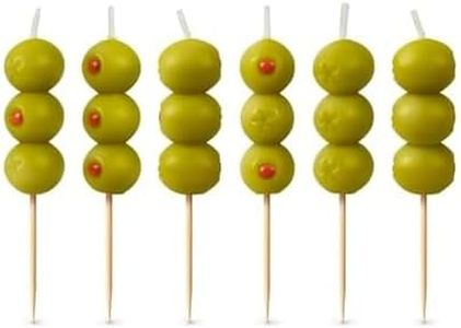 Genuine Fred Cocktail Party Martini Olive Birthday Candles, Set of 7