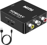 HDMI to RCA Converter, DIGITNOW HDMI to AV Adapter(Female HDMI to RCA),1080P HDMI to 3RCA CVBS Composite Video Audio Converter with 1 USB Charge Cable, Supports PAL/NTSC for PC Laptop Xbox PS3 TV STB