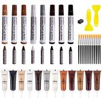 Wood Furniture Repair Kit - Set of 42 Furniture Repair Wood Fillers, Markers and Wax Sticks - Used for Cover Ups Scratches, Stains, Tables, Desks, Wooden Floors, Carpenters