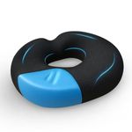 Sleepsia Donut Pillow for Tailbone Pain |1 Year Warranty| Coccyx Seat Cushion for Chair-Hemorrhoid & Piles Pillow-Car Seat Donut Cushion Hemorrhoids Fistula Prostate Post Relief(Black,Gel Memory Foam)