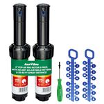 Rain-bird 5000 Series Rotor Sprinkler Head - 5004 PC Model, Adjustable 40-360 Degree Part-Circle, 4 Inch Pop-Up Lawn Sprayer Irrigation System - 25 to 50 Feet Water Spray Distance (Y54007) (2 Pack)