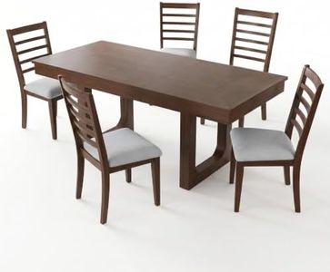 BIAIEMN Farmhouse Extendable Dining Table Set with 8x10 Beige Washable Non-Slip Area Rug for Living Room, Bedroom, and Hallway
