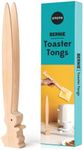 OTOTO Bernie Bunny Toaster Tongs - Rabbit Toast Tongs, Wooden Tongs for Toaster, Wooden Toaster Tongs, Kitchen Tongs - Multipurpose Mini Tongs for Appetizers, Wood Utensils & Cute Kitchen Gadgets