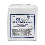 CliniMed Non-woven swabs 10cm x 10cm non-sterile, non-woven 4-ply swabs for general clean procedures - 100 pcs