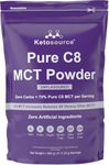 Pure C8 MCT Powder | 500g Pouch | 4X Ketone Boost vs Other MCT Oils | Zero Carbs | Mixes Easily | Keto Coffee Creamer | Vegan Safe Gluten Free | Zero Artificial Ingredients | Unflavoured | Ketosource®