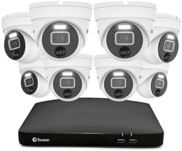 Swann Security System with DVR Bullet PRO Cameras, 2TB HDD, 8 Channel 8 Cam, 4K Ultra HD Indoor Outdoor Wired Surveillance Cameras, Colour Night Vision, True Detect™ Heat Motion Detection