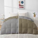 Razzai 500 GSM Winter Comforter Premium Collection Quilted Revesible Comforter (90" x 100" Inches/228cm x 254cm) - Double Bed Comforter|Silver/Beige