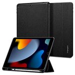 Spigen Urban Fit Designed for iPad 10.2 Case, iPad 9th Generation Case (2021) / iPad 8th Generation Case (2020) / iPad 7th Generation Case (2019) with Pencil Holder - Black