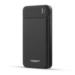 Tempt - Booster 10000mAh Power Bank | Lithium Polymer Battery | Fast Charging | Dual Output USB Port | Multi-Layer Protection for iPhone, Anrdoid & Other Devices | Pocket Size (Black)