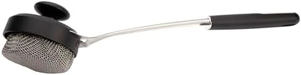 Cuisinart 3-in-1 Chainmail Grill Cleaner, Bristle-Free Dual Function Heavy-Duty Grill Brush with Removable Head, Worry-Free Stainless Steel Steam Clean BBQ Scrubber for Grills & Griddle