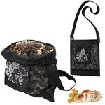 2pcs Mushroom Hunting Bag,Mesh Pouch Harvesting Bag, Mushroom Foraging Bag, Outdoor Foraging Pouch for Mushroom,Fruit Picking (Black)