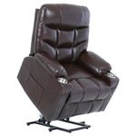 S*MAX Riser and Recliner Chairs X Large Extra Wide with Premium PU Leather Electric Reclining Chairs for the Elderly Powered by OKIN Motor Side Pockets USB Charge Port Cup Holder Remote Control Brown