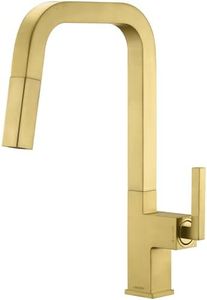 Brushed Gold Kitchen Faucet with Pull Down Sprayer, Lava Odoro Gold Single Handle Kitchen Sink Faucet, Gold Faucet for Kitchen Sink with Magnetic Docking Spray Head, Deck Plate, KF182-SG