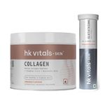 HealthKart hk vitals Marine Collagen Supplement (Orange, 100g) & Glutathione Effervescent (Orange, 15 Tablets) | Combo Pack