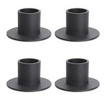 4 Pcs Candle Holders, Retro Black Candlestick Holder Decorative Iron Pillar Candle Plate 0.8" Diameter Round Candle Holder Stand Decor for LED & Wax Candles Dining Table Party Wedding Valentine's Day