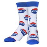 Cool Socks Novelty Crew Socks Men's Women's, Pepsi All Over, Graphic Print, Large