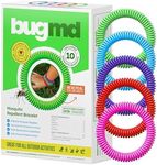 BugMD 10 Pack Mosquito Bracelets, DEET-Free Bands for Adults & Kids, Natural & Waterproof Citronella Wristbands for Camping, Hiking, Beach, Travel & Outdoor Essentials